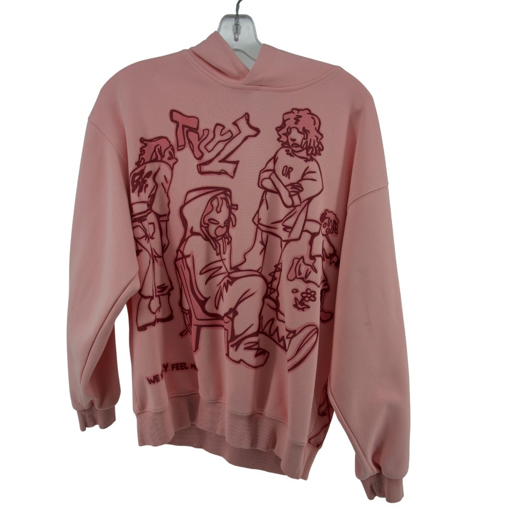 Aelfric Eden‎ Oversized Hoodie Pink Cartoon Graphic Streetwear Womens XS